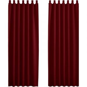 Rideaux Occultant - Rouge Rideau Salon Décoration de Fenêtre Lumineux Bloquer Anti UV Opaque pour Maison Chambre Porte Économie d'Énergie, L 140 x H