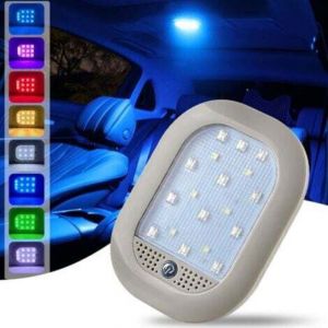Plafonnier LED Int&eacute;rieur de Voiture,Plafonnier de Voiture Sans Fil Rechargeable 8 Couleurs,Avec Fonction de Commande Vocale pour Voiture, Camion,