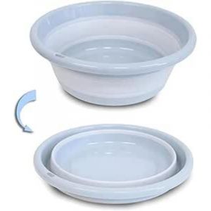 Bassine Pliable, Bassine Plastique (31cm, Vert) Panier Linge Pliable, Petite Bassine, Bol Pliable, Utile dans la Salle de Bains, Cuisine, Jardin,