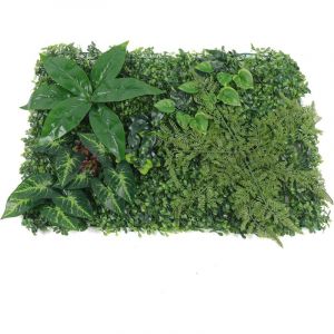 12 pi&egrave;ces Mur de Plantes artificielles, Panneau de haie de buis Artificiel, cl&ocirc;ture de Feuilles de Lierre de Verdure, Faux &eacute;cran de Feuilles Jardin
