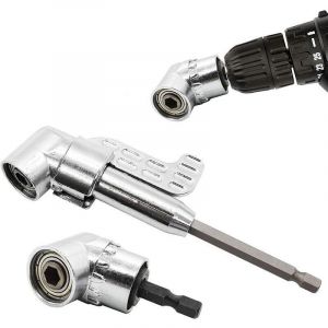 Foret &agrave; angle droit ,Renvoi d'Angle Visseuse Coud&eacute;e &agrave; Angle Droit 105 Degr&eacute;s Tige Hexagonale 1/4 Perceuse 2pcs