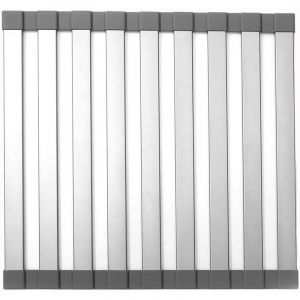 Grand &eacute;gouttoir &agrave; vaisselle enroulable, &eacute;gouttoir &agrave; vaisselle enroulable, couvercle d'&eacute;vier, accessoires d'&eacute;vier de cuisine, &eacute;gouttoir &agrave; vaisselle