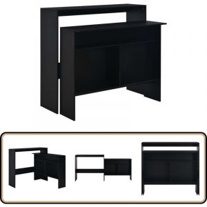 Table de bar avec 2 dessus de table Noir 130 x 40 x 120 cm - Table De Bar - Table Haute - Meuble De Salon - Mobilier Contemporain - Table Noire