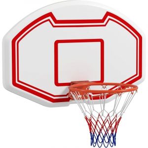 Goplus - Panier de Basket Mural, Panneau Arrière en pe, Filet Résistant aux Déchirures & Anneau 45CM, Panier de Basket Fixer au Mur pour Intérieur