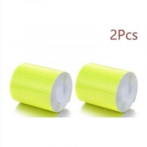 2Pcs Jaune Fluorescent 5cm 1M pour coller et couper - ruban réfléchissant résistant aux intempéries - ruban adhésif d'avertissement, réfléchissant et