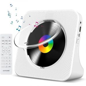 Lecteur CD de Bureau avec Bluetooth Lecteur CD Mural Haut-parleurs HiFi Int&eacute;gr&eacute;s Portables avec &eacute;cran LED Audio Domestique Boombox Radio FM USB