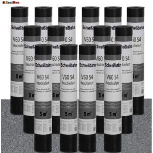 Rouleau de bitume V60 S4 avec armature en voile de verre, ardois&eacute; GRIS 70m&sup2; Feutre de toiture.