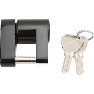 Serrure de remorque noire en alliage de Zine, antivol, coupleur d'attelage de remorque, avec 2 clés, pour camping-car, camion, camping-car, 1/4 pouces