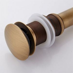 Bonde de lavabo clic-clac sans trop-plein &ndash; M&eacute;canisme &agrave; ressort lisse &ndash; Laiton antique &ndash; Compatible avec lavabos standard &ndash; Installation rapide