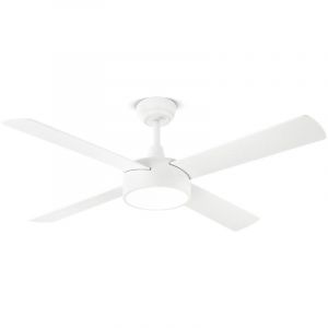 Perenz - Ventilateur de Plafond avec Lumi&egrave;re 7181 b ct Blanc d. 132 cm, 4 Pales, 6 Vitesses, Moteur dc 40W, Silencieux