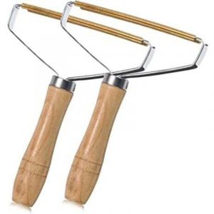 Rasoirs Anti-Bouloches, Brosse Manuel Anti Poil Lot de 2, D&eacute;capant de Peluches de V&ecirc;tements Lint Remover pour Tapis de Poils d'animaux Jaune, Argent