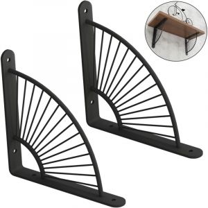 Petits supports d'&eacute;tag&egrave;re, lot de 2, &eacute;querre en fonte, support d'&eacute;tag&egrave;re &agrave; angle droit, supports d&eacute;coratifs pour &eacute;tag&egrave;res de jardin, fixations