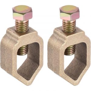 Lot de 2 Pince de Mise &agrave; la Terre pour Tige de Mise &agrave; la Terre, 20,7 mm, Connecteur de Fil, Id&eacute;al pour Une Plage de Tuyaux