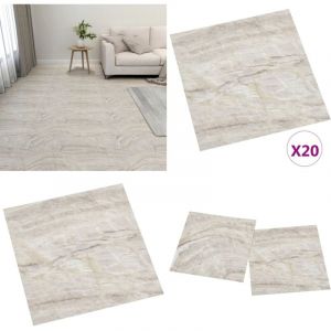 Dalles de plancher autoadhésives 20 pcs pvc 1,86 m² beige - Carrelage Pvc - Dallettes De Sol - Planchers Autocollants - Revêtement De Sol Intérieur