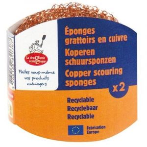 Lot De 2 Eponges Grattoir En Cuivre - La Droguerie Ecologi