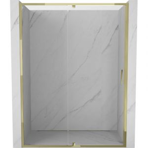 Mexen - Exo porte de douche pivotante 160 cm, transparent, doré - 819-160-000-50-00