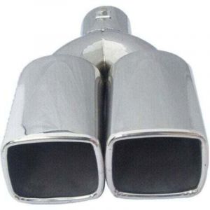 Embout de silencieux d'&eacute;chappement de voiture, 1 pi&egrave;ce, double tuyau carr&eacute; carr&eacute;, en acier inoxydable chrom&eacute;, entr&eacute;e 2.5 pouces US