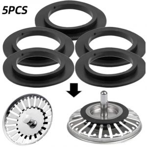 Lot de 5 joints en caoutchouc pour couvercle d'&eacute;vier, joint rond d'&eacute;tanch&eacute;it&eacute; pour &eacute;vier, joint d'&eacute;vier, robinet de couvercle d'&eacute;vier et joint en