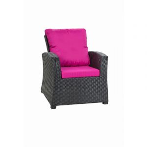 Coussins de fauteuil tress&eacute; en r&eacute;sine 56x52x7+56x50 2pcs Coussin de jardin Rose Coussin de chaise ext&eacute;rieur avec dossier ensemble de salon rotin