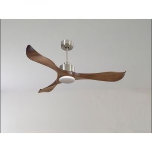 Modulo Regular Ring - Super destratificateur et ventilateur dc 106 cm chrome pales bois blanc sans Lumi&egrave;re 15 &agrave; 20 m&sup2;