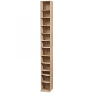 &Eacute;tag&egrave;re design intemporel salon chambre meuble de rangement CD 175 x 20 x 20 cm effet ch&ecirc;ne sonoma