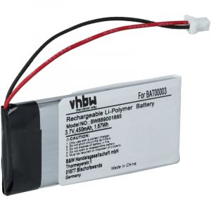vhbw Batterie compatible avec Cardo Rider Solo, Scala Rider Q3, Rider FM, Q3, Q1 casque audio, écouteurs sans fil (450mAh, 3,7V, Li-polymère)