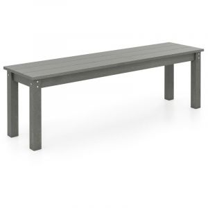 Banc de Jardin pour 2-3 Personnes, Banc d'Extérieur sans Dossier, pour Véranda, Jardin et Parc, 140 x 35 x 45 cm, Charge 340 kg, Gris