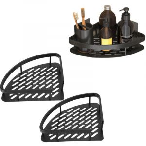 Tag&egrave;re de douche triangulaire, &eacute;tag&egrave;re de douche d'angle en aluminium sans per&ccedil;age, &eacute;tag&egrave;re de douche d'angle avec base creuse pour salle de bain wc