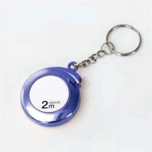 Porte-cl&eacute;s mini m&egrave;tre ruban bleu de 2 m, m&egrave;tre ruban portable pratique pour les mesures quotidiennes