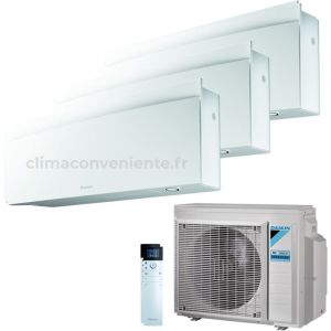 Climatiseur Trial Split Réversible Daikin Emura 3 A+++/A++ 9000+12000+12000 BTU Inverter Wi-Fi (3MXM68A + FTXJ25AW + 2xFTXJ35AW)