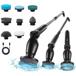 Ersandy - Cordless Electric Spin Scrubber ,4 Brush Heads & 2 Speed Modes - ,For Home Cleaning
