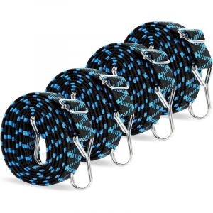 Tendeurs Elastique Plat avec Crochets 2M,Sandow Reglable Elastique avec Crochet M&eacute;tal,Corde Elastique pour Bagages, Sangle Demenagement Elastique