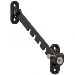 Verrou de s&eacute;curit&eacute; noir pour fen&ecirc;tre - But&eacute;e de fen&ecirc;tre &agrave; ouverture int&eacute;rieure - Loquet de fen&ecirc;tre r&eacute;glable - Limiteur d'ouverture pour fen&ecirc;tre de