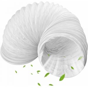 Shmshng - Tuyau d'évacuation d'air en pvc Flexible, Diamètre de 130 mm Longueur de 1.5 m, Tuyau Evacuation Climatiseur Mobile, Calfeutrage Fenetre