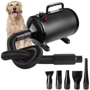 Pulseur Chien Professionnel Souffleur Chien S&eacute;choir S&egrave;che-Poils Toilettage S&egrave;che-Cheveux pour Chien 2800W S&egrave;che-Cheveux pour Animaux Vitesse Continue