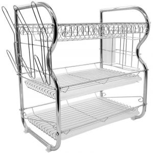 ZVD-3 &Eacute;tages &Eacute;gouttoir a Vaisselle Avec Plateau Inox &Eacute;tag&egrave;re &agrave; vaisselle Egouttoir &agrave; couverts Panier &agrave; vaisselle Rangement Cuisine