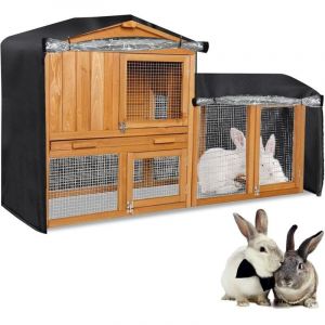 4FT:122x50x105 Housses Cage Lapin, Housse Anti-Poussi&egrave;re pour Cage &agrave; Lapin Double Couche Imperm&eacute;able Ext&eacute;rieure avec Fermeture &eacute;clair et Ventilation