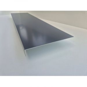 Alucouleur - Bande de Rive Aluminium Gris Ardoise ral 7015 (1 pli, retour 30 mm, ep 1.5mm) Hauteur : 90 mm