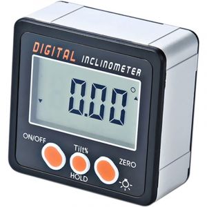 Numérique Hancaner Rapporteur d'angle LCD numérique inclinomètre 0-360° Rapporteur électronique en alliage d'aluminium Shell Digital Bevel Box