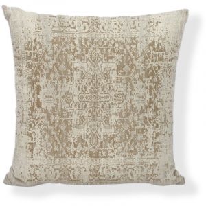 Lot de 2 Housse Coussin 45x45 Boheme Moderne Decoratif Taie d'oreiller Lin Housses de Coussin Beige Mandala Motif Carr&eacute;e Coussin Decoratif pour