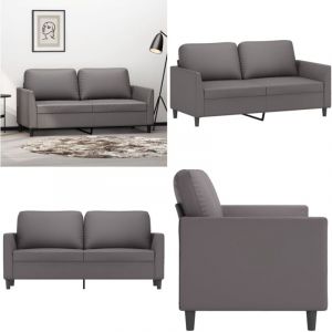 Vidaxl - Canapé à 2 places Gris 140 cm Similicuir - Canapé Deux Places - Canapé Gris - Canapé Simili Cuir - Canapé Moderne - Canapé Design - Home &