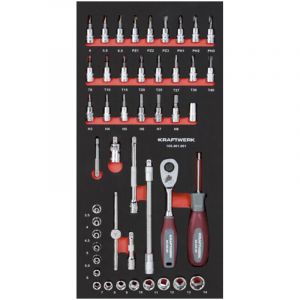 Jeu de douilles 1/4' 46 pi&egrave;ces 20x40 insert - Kraftwerk