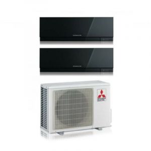 Dual Split Climatiseur rèversible Série kirigamine zen black msz-ef 7+15 avec MXZ-2F53VF R-32 Wi-Fi intégré Couleur Noir 7000+15000 - Mitsubishi