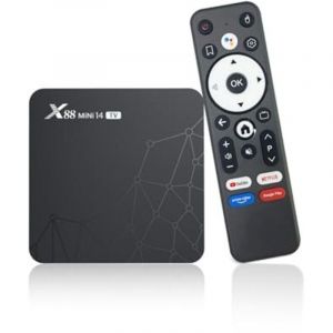 [JAMAIS UTILIS&Eacute;] Box TV Android 14,2 Go RAM 16 Go ROM TV Box 4K HDR10 RK3518 Quad-Core, Ethernet 100 Mbit/s, Wi-Fi 6/Bluetooth 5.2, commande vocale