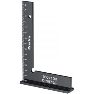 Equerre Menuisier, Preciva 150x100mm Aluminium Pr&eacute;cision Angle Droit Bloc R&egrave;gle avec &Eacute;chelle, Fausse Equerre Charpentier Metal pour Machines Mettre