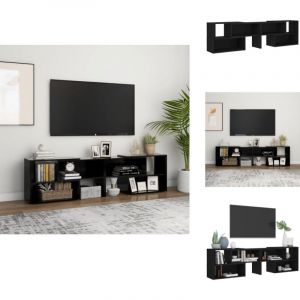 Vidaxl - Meuble tv Noir 149x30x52 cm Bois d'ingénierie - Meuble Tv Noir - Meuble Tv Design - Meuble Tv Extensible - Meuble Tv Rangement - Meuble Tv
