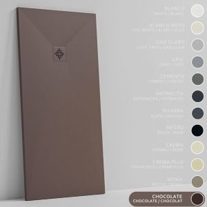 SOULBATH Receveur de Douche -R&eacute;sine -Gel Coat -Texture Lisse/Pierre -Antid&eacute;rapant -Couleur Chocolat - 160X75- Extra plat 3cm. Bonde de Vidage incluse