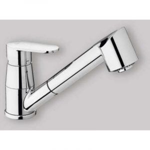 Paffoni - Mitigeur &eacute;vier avec douchette extractible Candy CA183CR Chrom&eacute;