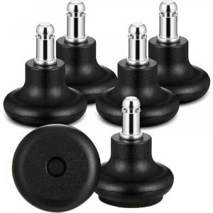 ZVD - Lot de 5 roulettes pivotantes pour chaise de bureau (noir) Bell Glides de rechange pour chaise de bureau, roulettes pivotantes de 2 pouces pour