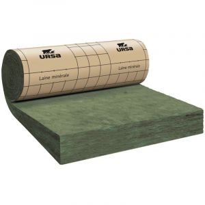 Rouleau laine de verre URSA MRK 40 TERRA rev&ecirc;tu kraft - Ep. 100mm - 10,20m&sup2; - R 2.50